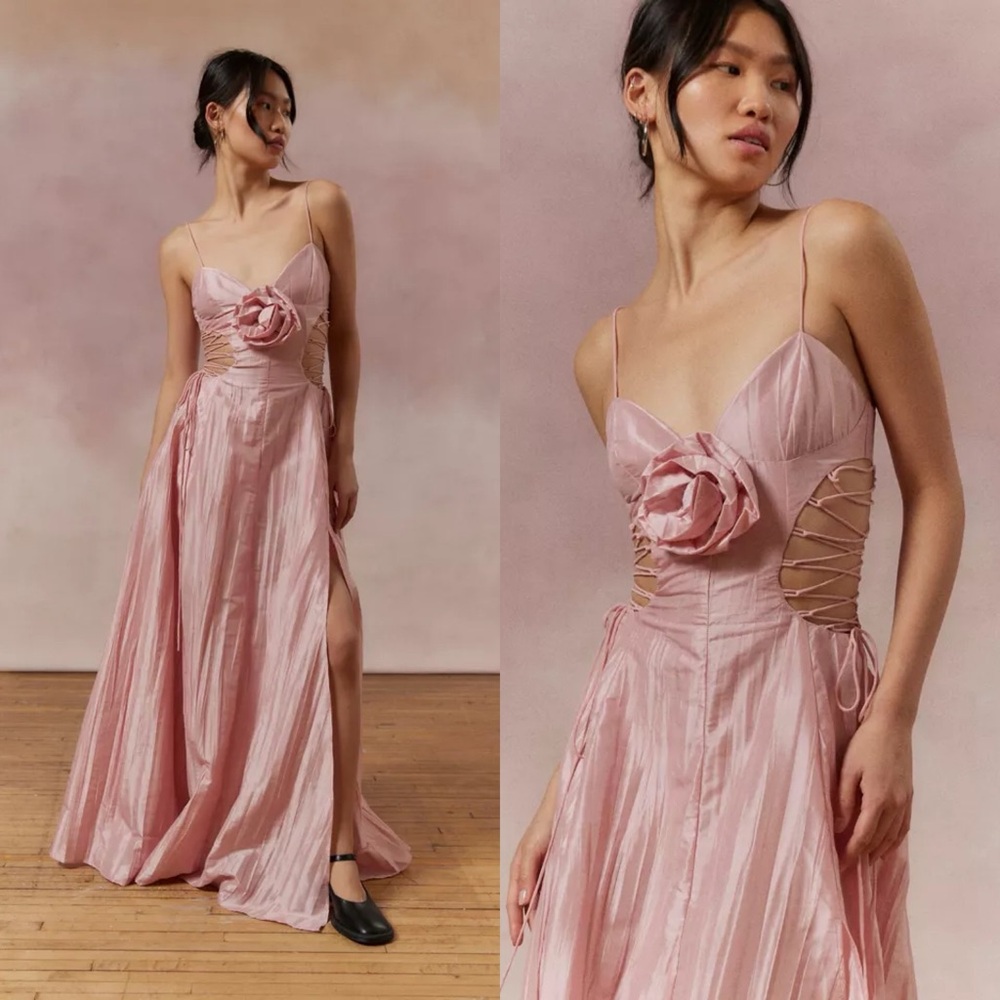 For Love And Lemons Pink Maxi Dress